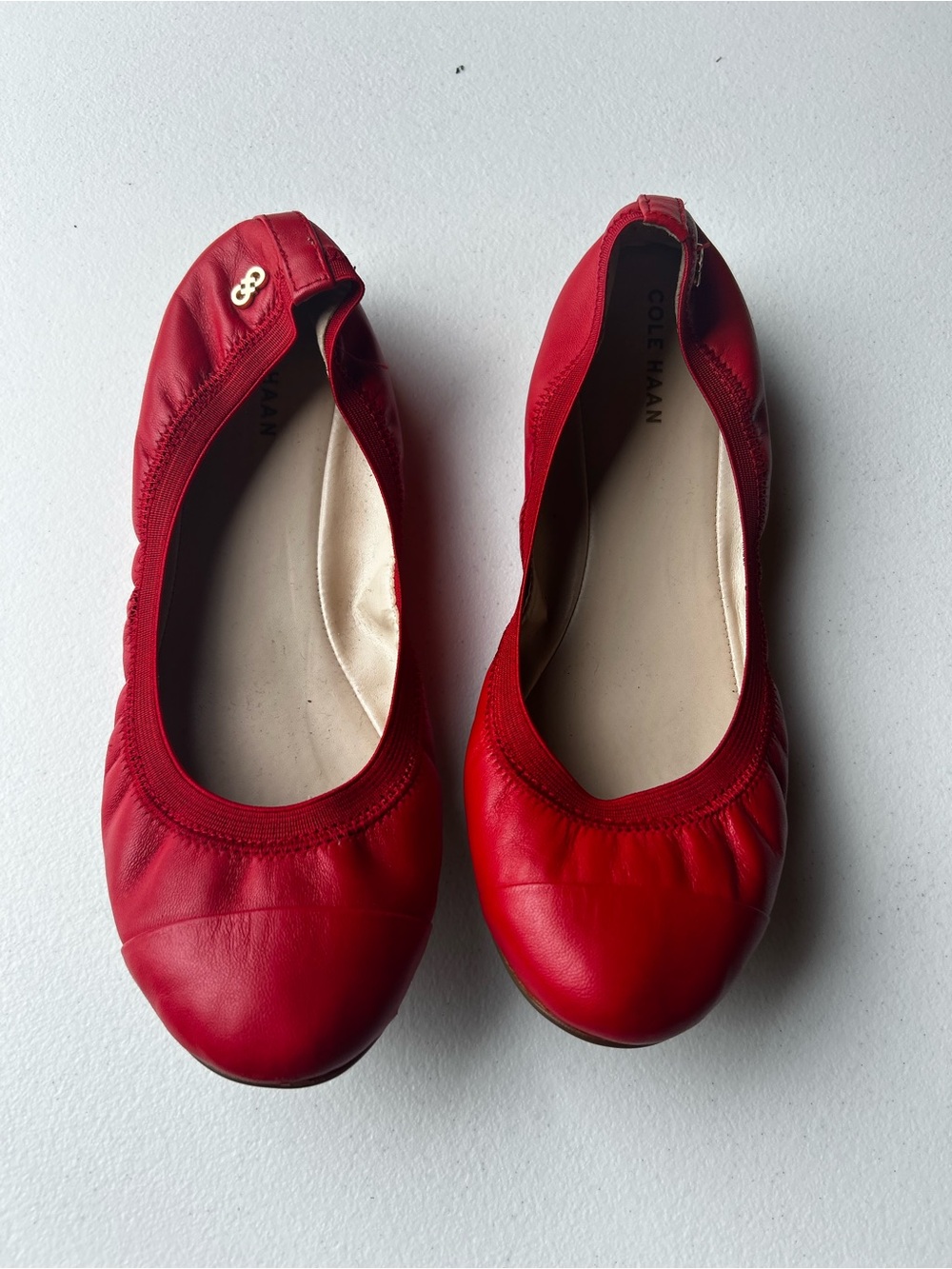 Cole Haan Red Leather Foldable Ballet Flats